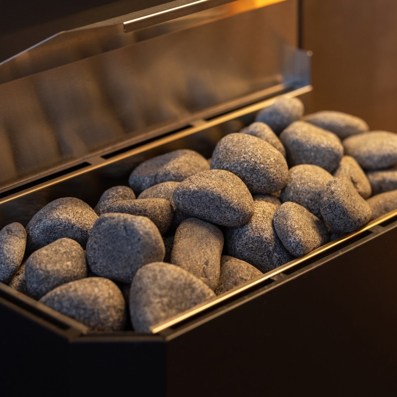 Saunum Rounded Olivine Sauna Heater Stones 2"-4" | 33 lbs