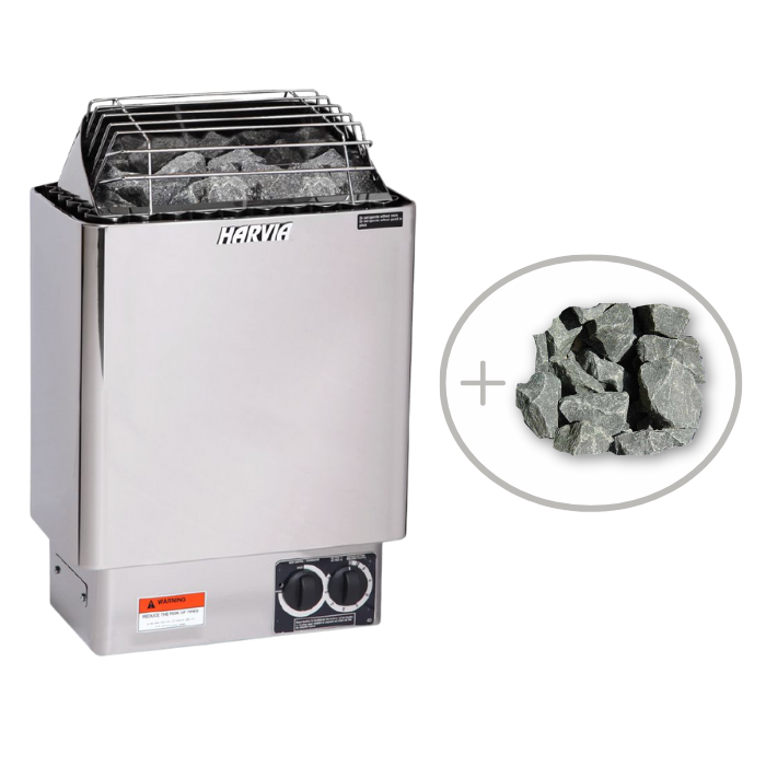 Harvia KIP 240V Electric Heater Package w/ Built-In Knob Controls and Stones