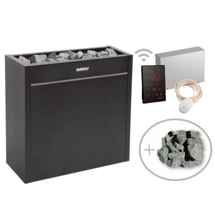 Harvia Virta Pro 16/20kW 240V/208V Electric Sauna Heater Package w/ Digital Controller and Wifi and Stones