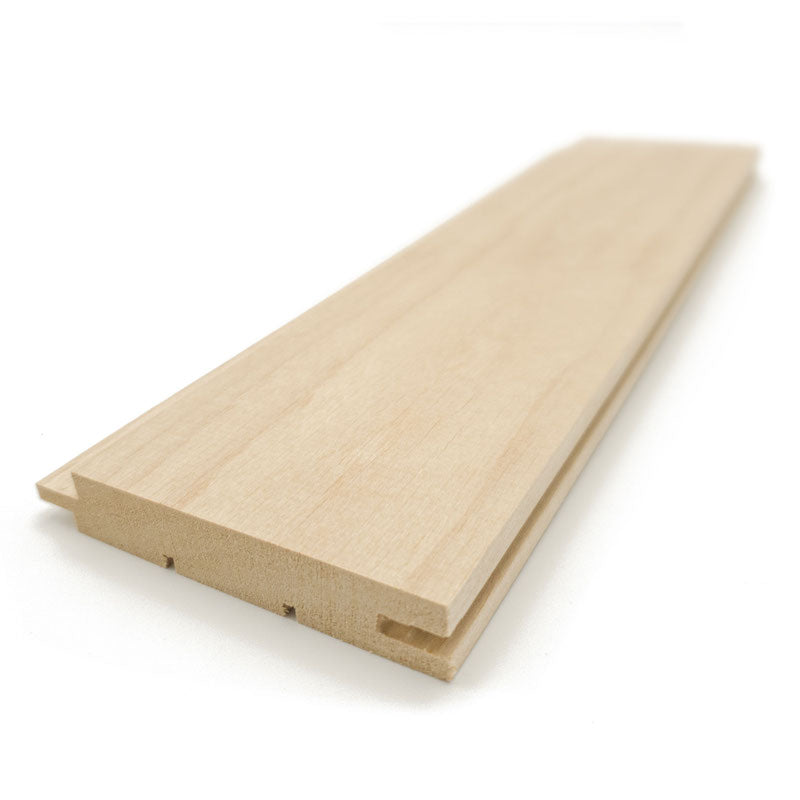 Revestimiento de pared con huecos de aliso y níquel de Prosaunas Sauna Wood, 1" x 4" | WOOD661