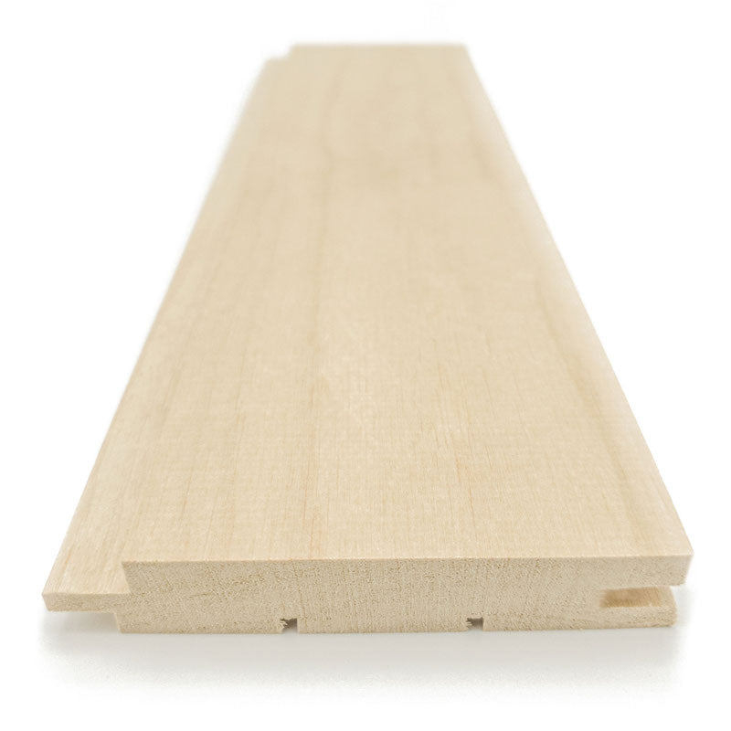 Revestimiento de pared con huecos de aliso y níquel de Prosaunas Sauna Wood, 1" x 4" | WOOD661