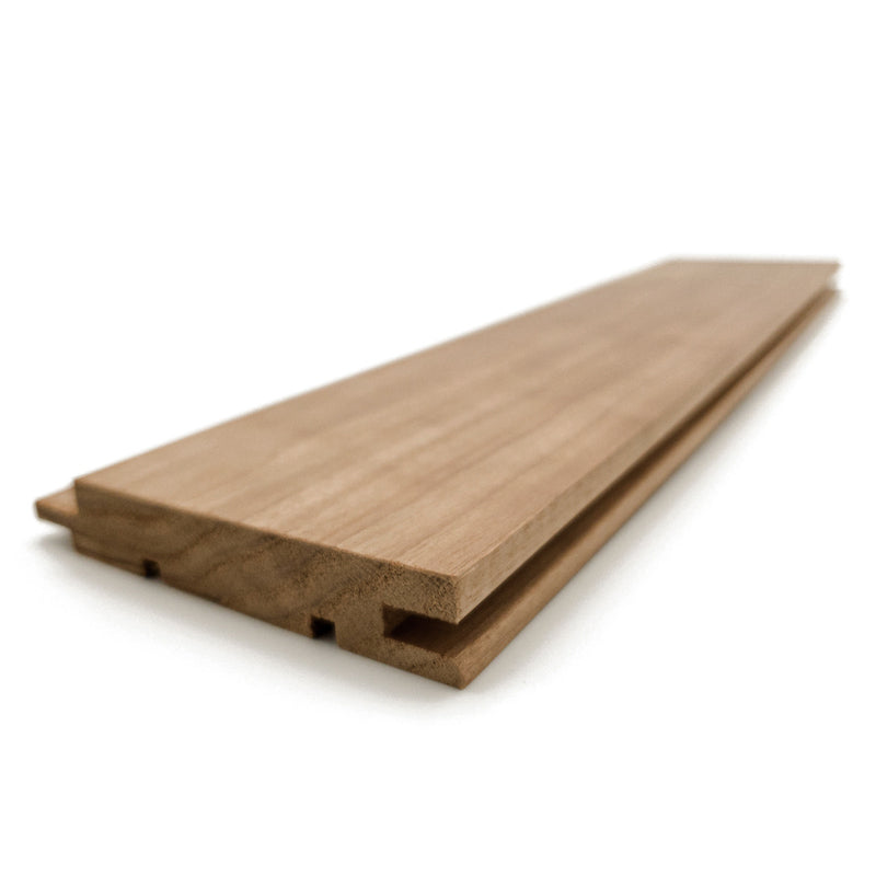 Revestimiento de pared con huecos de níquel Thermo-Aspen de Prosaunas Sauna Wood, 1" x 4" | WOOD665