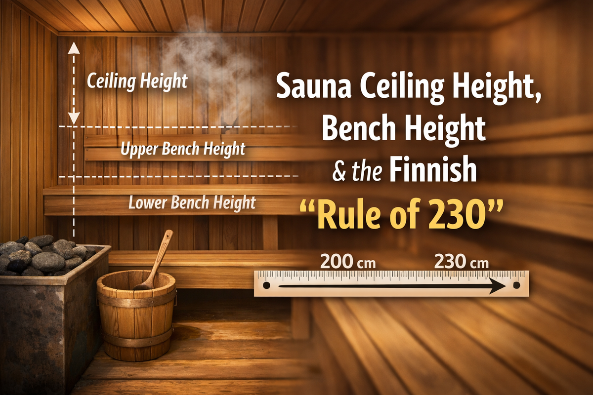 Ceiling Bench Sauna Ceiling & Bench Height Guide: The Finnish Rule of 230