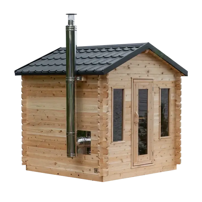 Dundalk LeisureCraft Georgian cedar cabin sauna compared with SaunaLife outdoor saunas