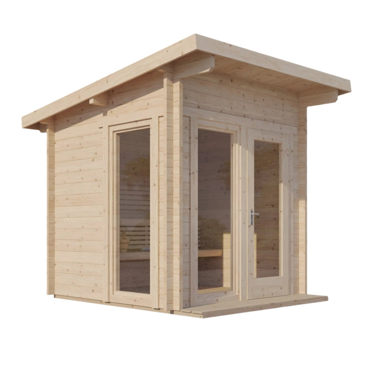 SaunaLife Model G4 6-person Nordic Spruce outdoor cabin sauna