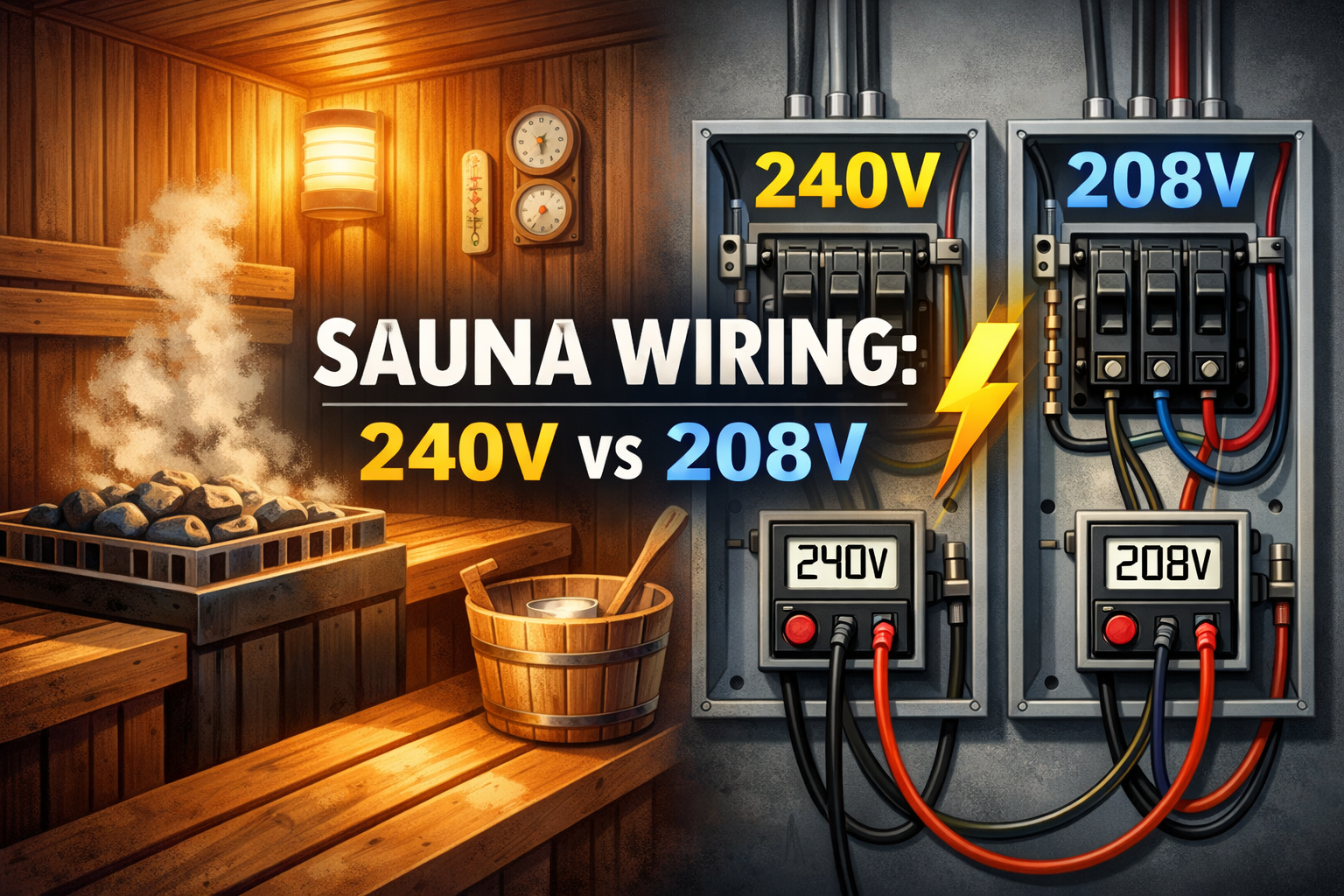Sauna Wiring: 240V vs 208V Explained