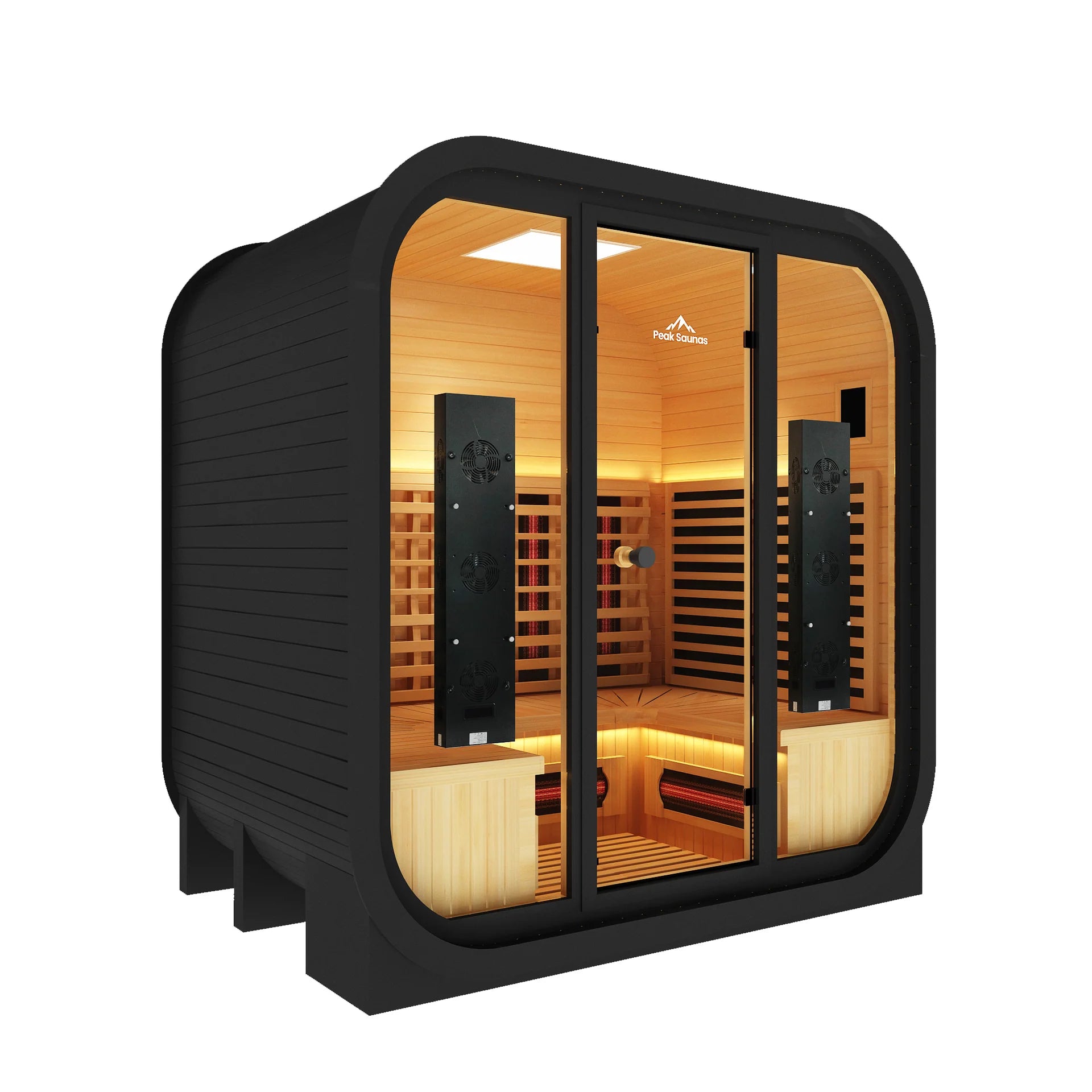 Peak Saunas El Capitan 4-Person Outdoor Full Spectrum Infrared Sauna with XL Medical-Grade Red Light Therapy & Smart WiFi App Control