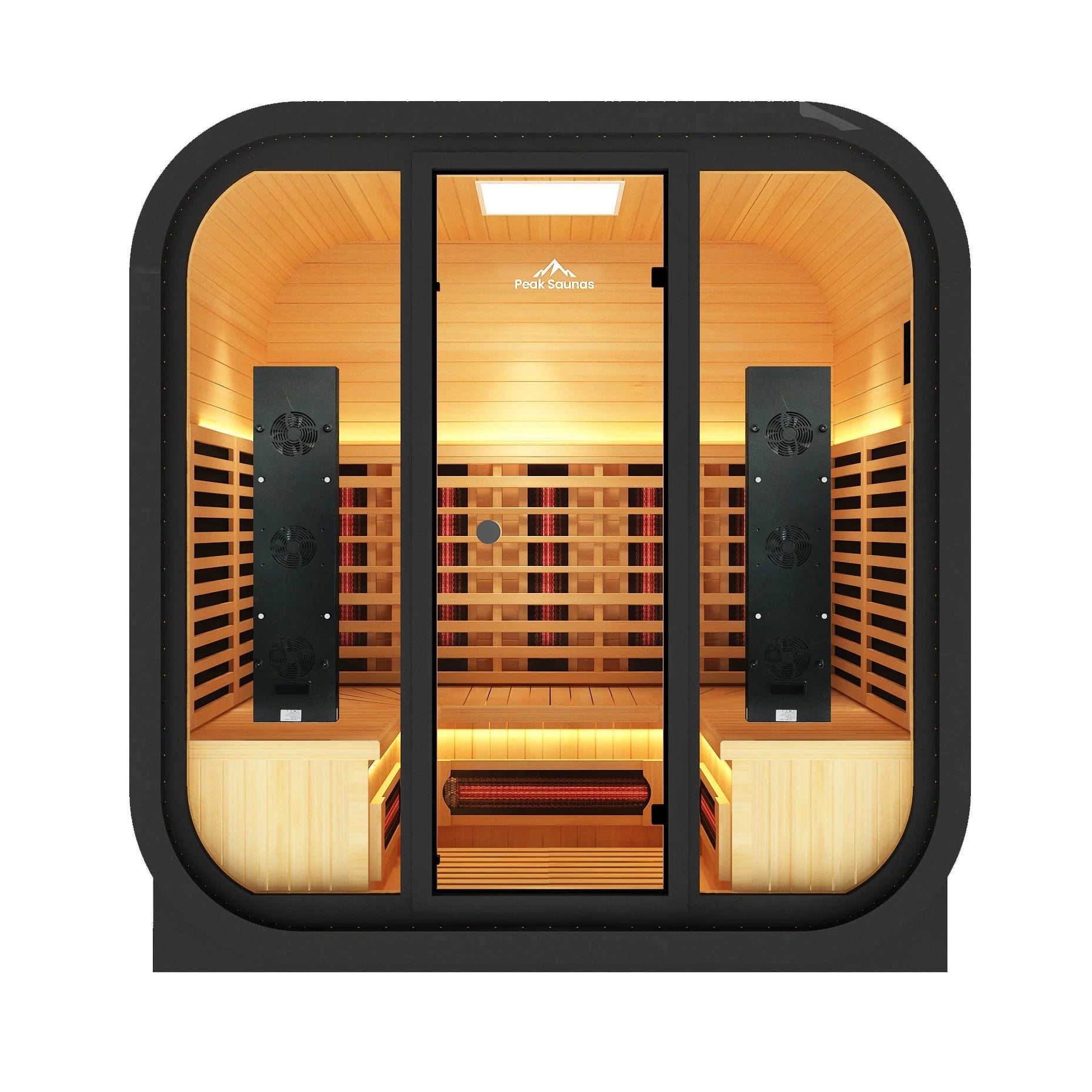 Peak Saunas El Capitan 4-Person Outdoor Full Spectrum Infrared Sauna with XL Medical-Grade Red Light Therapy & Smart WiFi App Control