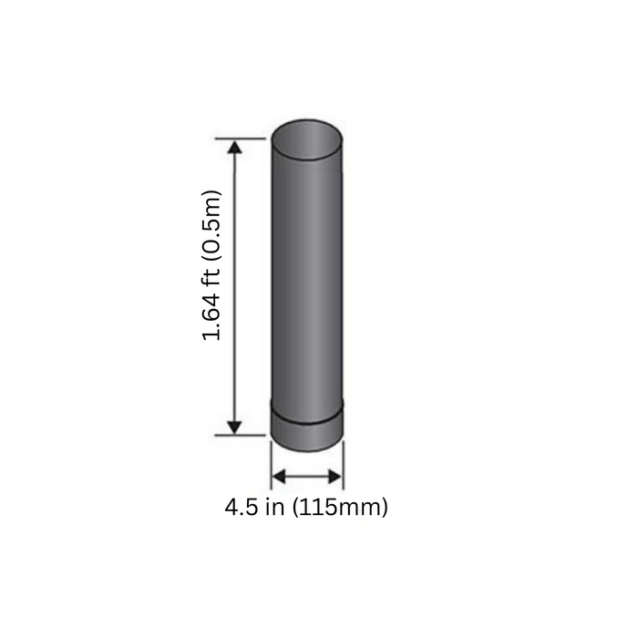 Harvia 1.64ft Single-wall Stove Pipe 4.5" diameter-Black | WZ050M