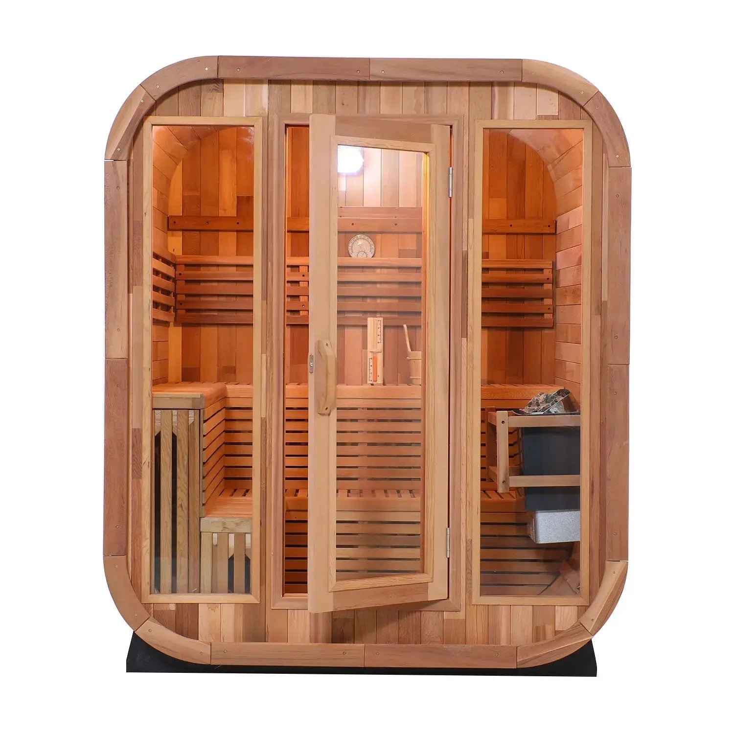 Anyi 5-6 Person Red Cedar Outdoor Traditional Cube Sauna