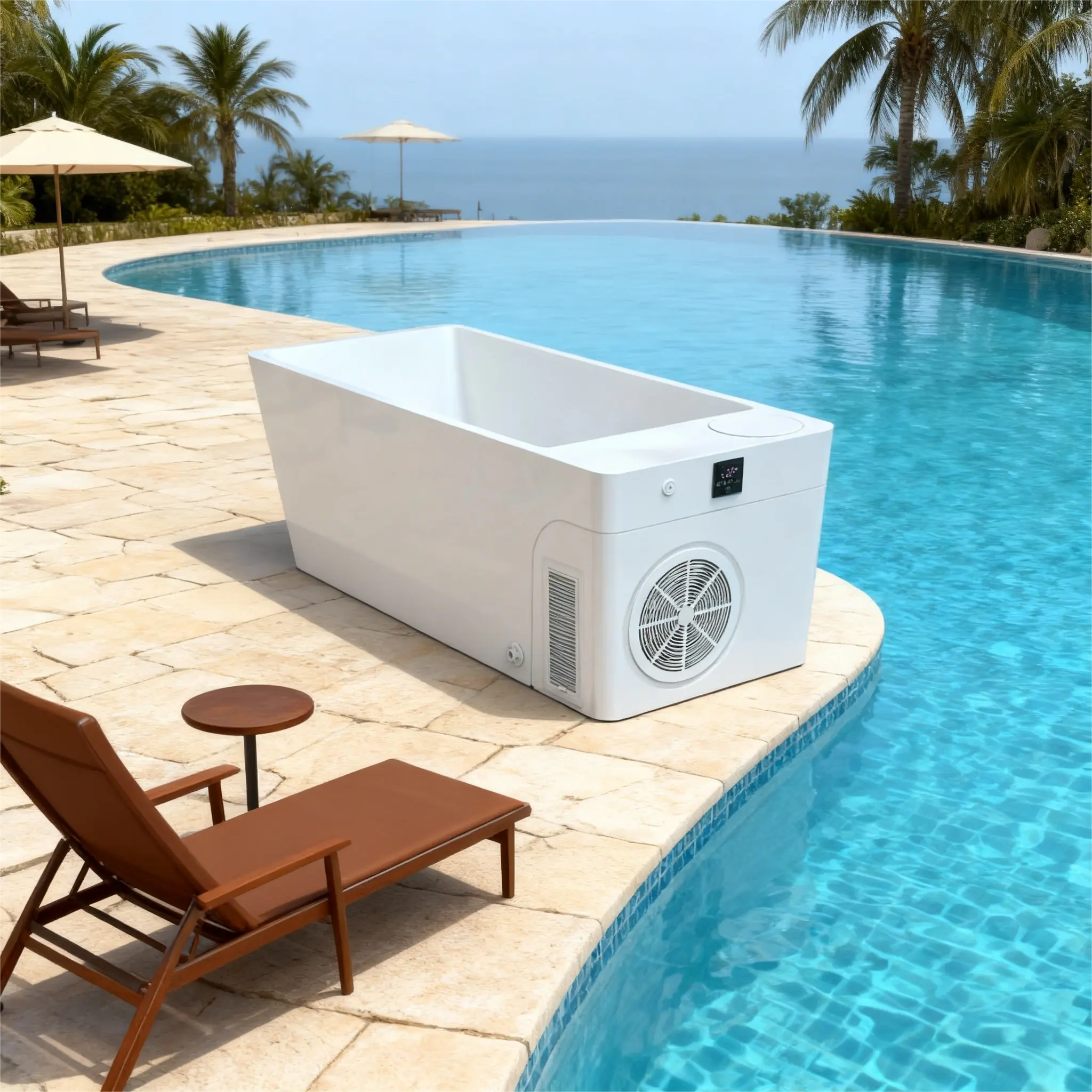 Anyi 1 Person Acrylic Cold Plunge Ice Bath Tub w/ Integrated Chiller