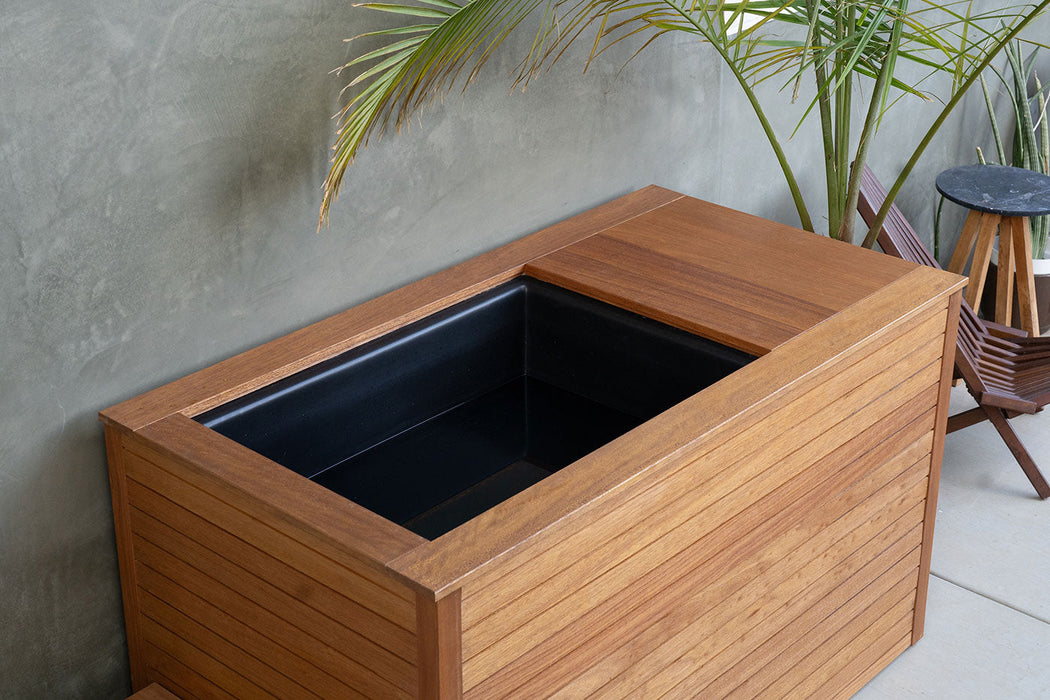 Breathe Degrees Handcrafted Mahogany Cold Plunge Tub w/ Built In Filter & Chiller