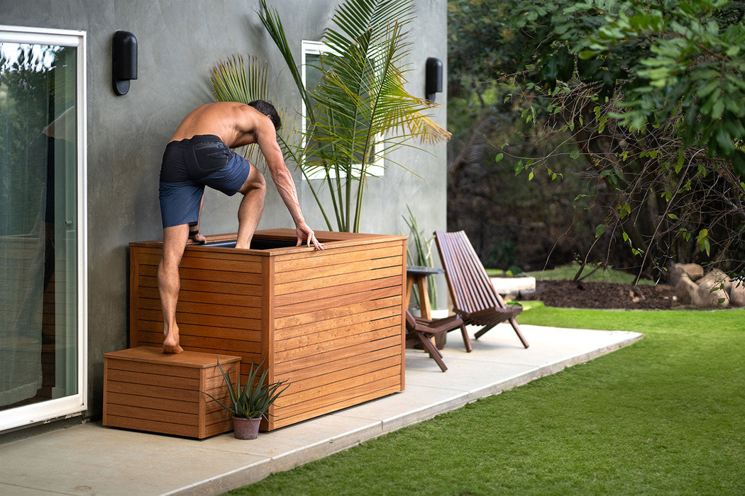 Breathe Degrees Handcrafted Mahogany Cold Plunge Tub w/ Built In Filter & Chiller