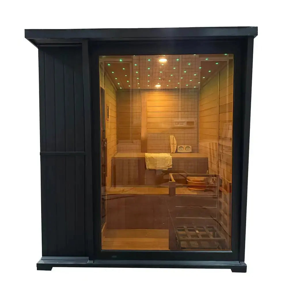 Anyi 4-6 Person Modern Black Outdoor Traditional Sauna