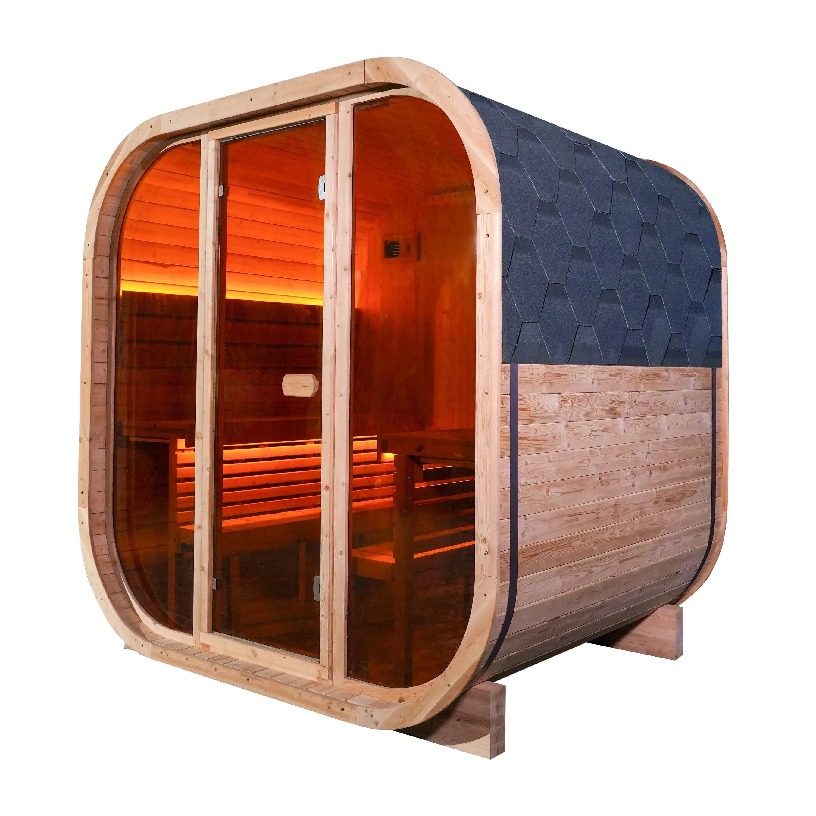 Anyi 3-4 Person Square Outdoor Traditional  Cube Sauna