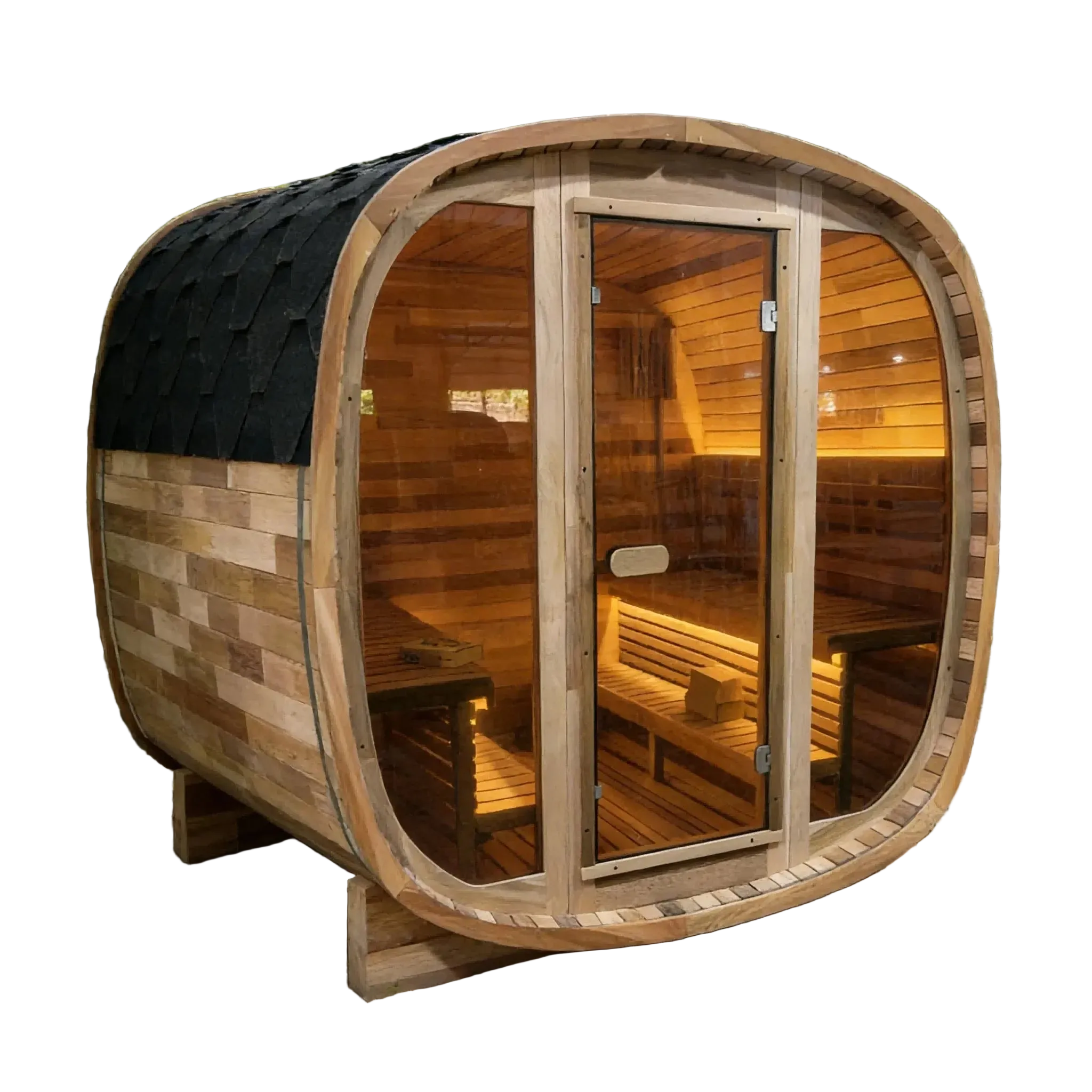 Anyi 4-6 Person Red Cedar Outdoor Traditional Cube Sauna