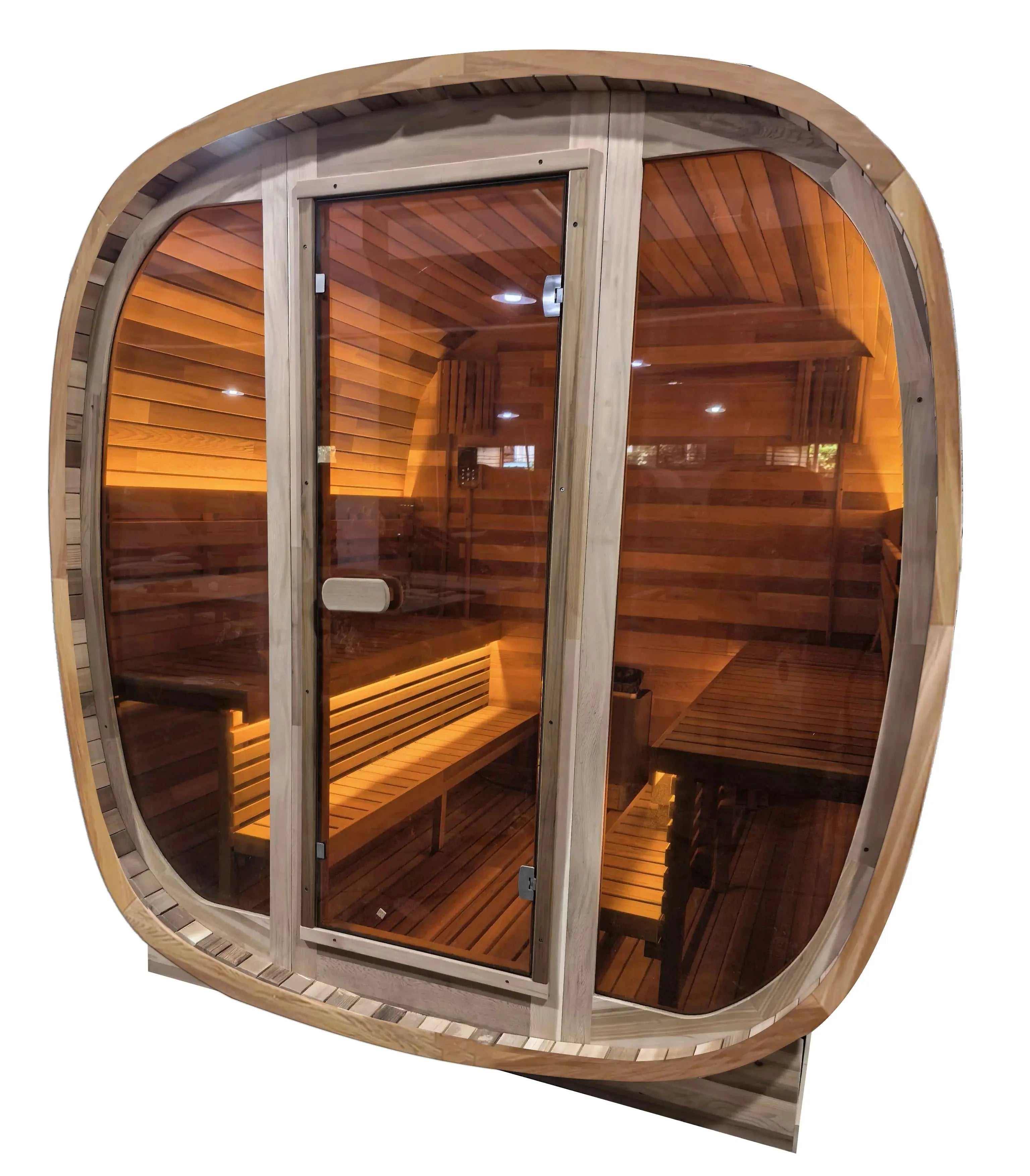 Anyi 4-6 Person Red Cedar Outdoor Traditional Cube Sauna