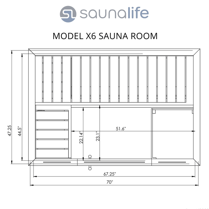 SaunaLife 4 人传统室内桑拿房 | 型号 X6