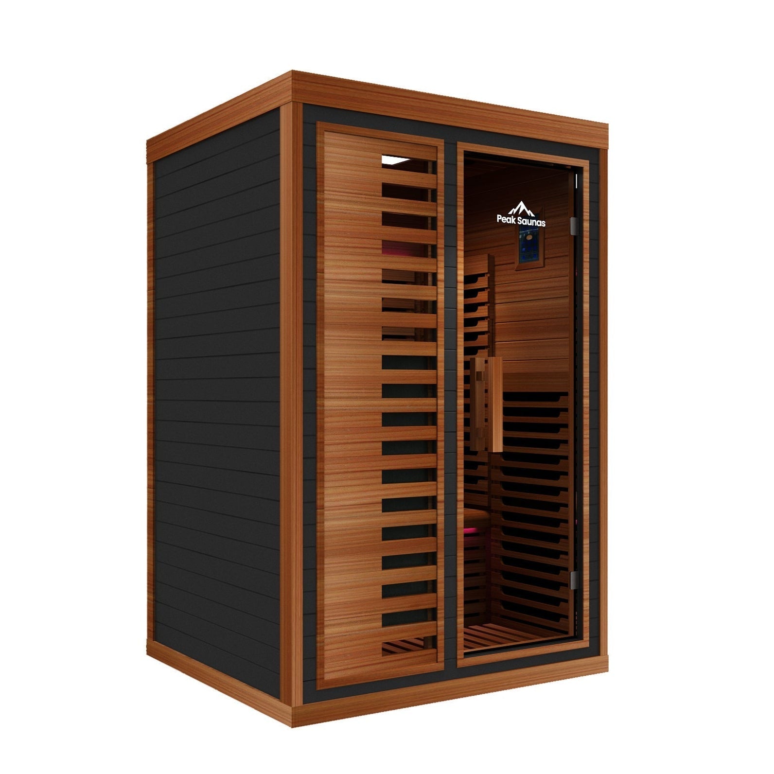 Peak Saunas Fuji 2-Person Indoor Full Spectrum Infrared Sauna with XL Medical-Grade Red Light Therapy & Smart WiFi App Control