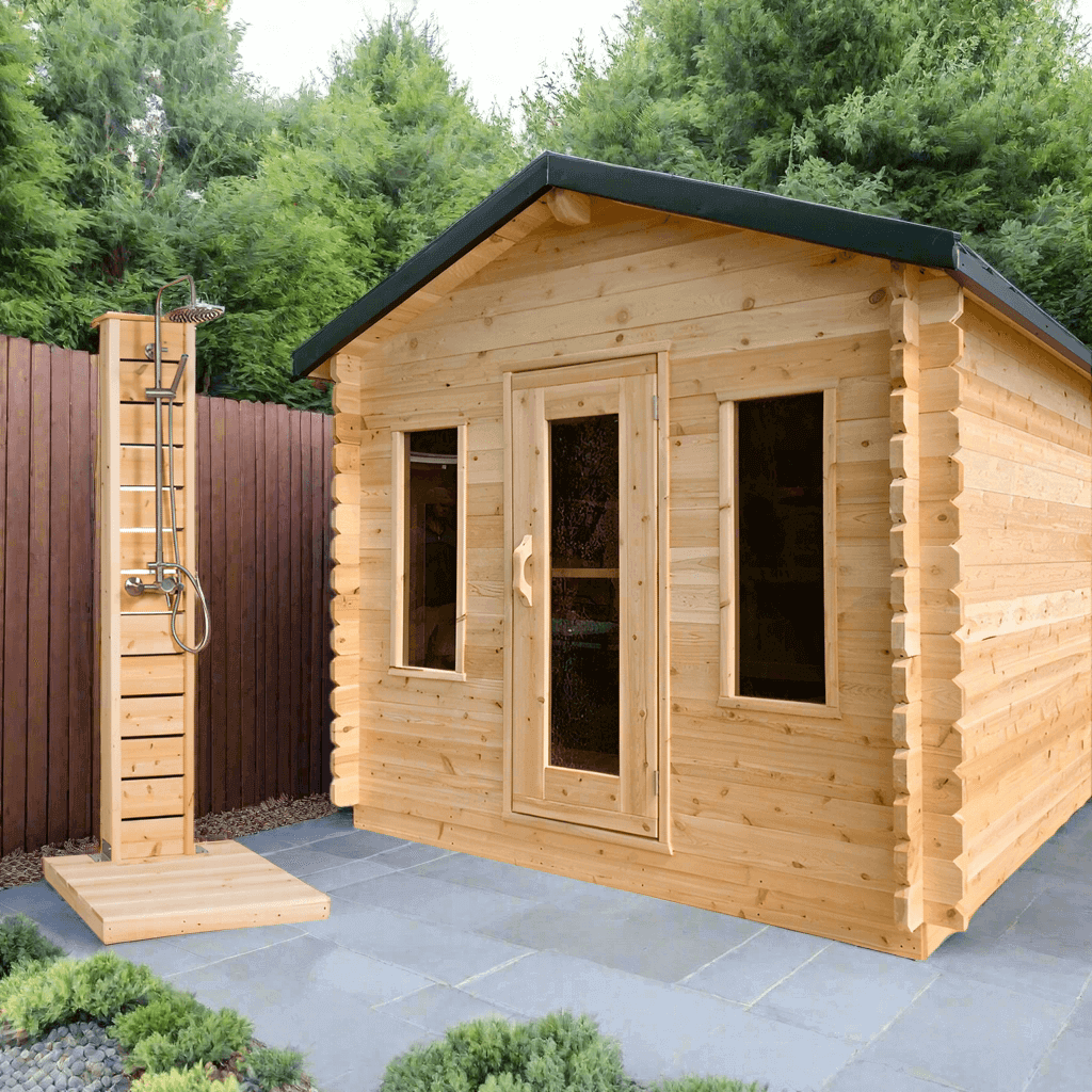 Dundalk Leisurecraft Canadian Timber 6 Person Georgian Outdoor Traditional Cabin Sauna | CTC88W