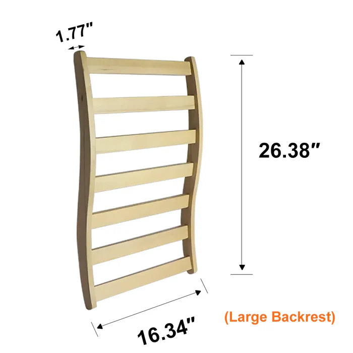 Wizzisaunas S-Shaped Ergonomic Hemlock Sauna Backrest - image 5