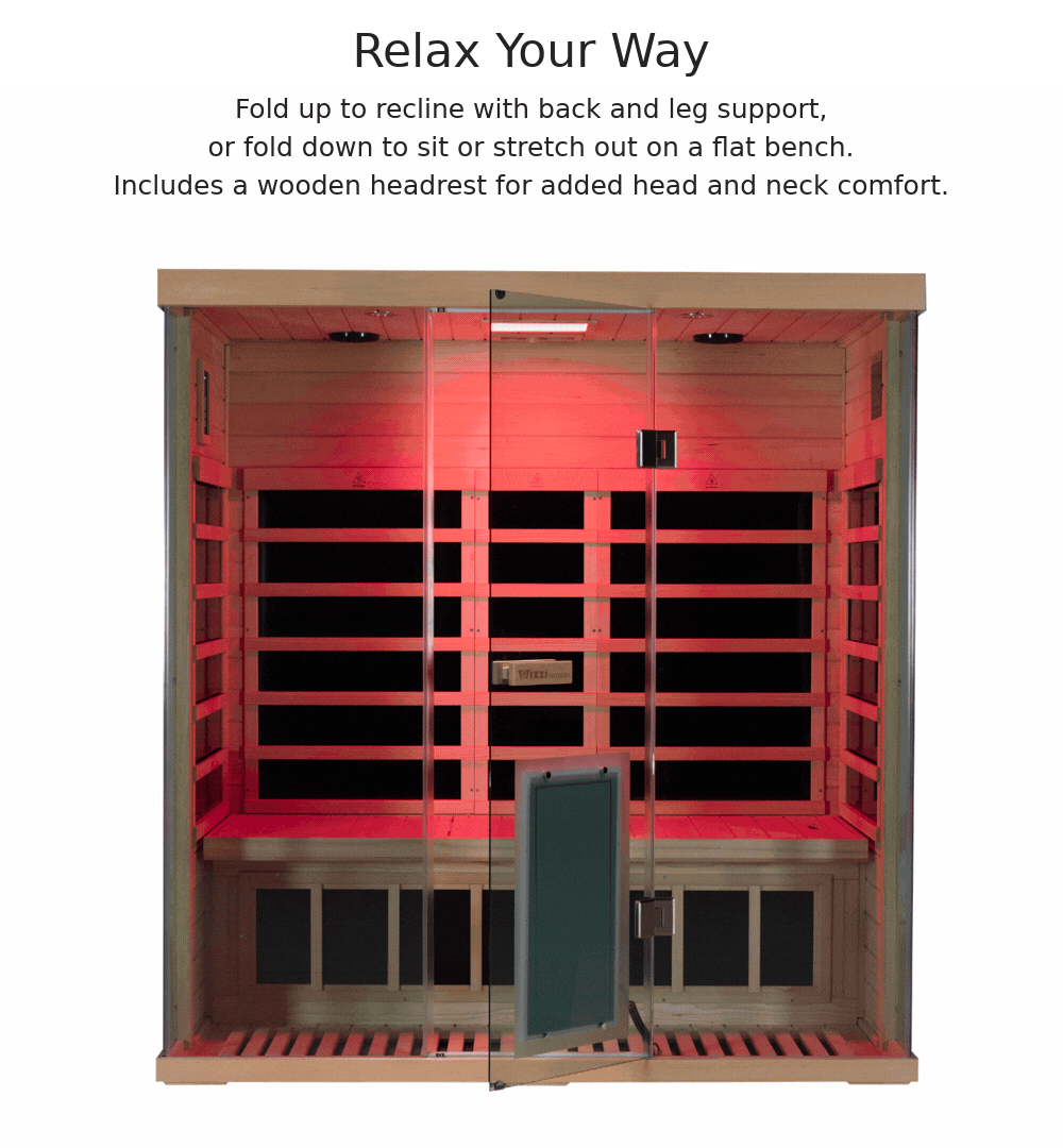 Wizzisaunas S03 3-Person Full Spectrum Near Zero EMF Indoor Infrared Sauna + Medical-Grade Red Light Therapy - image 8