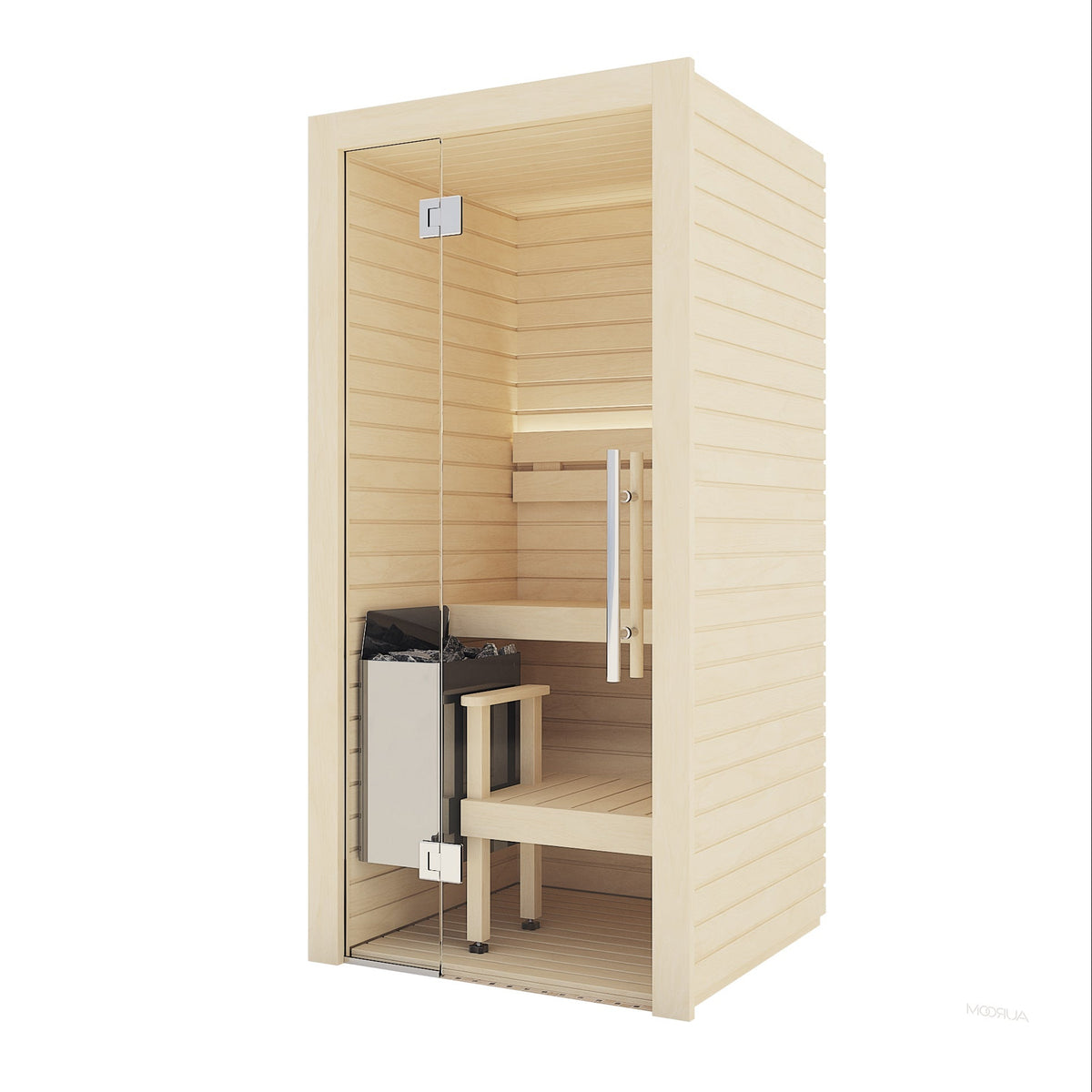 Auroom Cala Glass Mini 1-Person Traditional Indoor Sauna