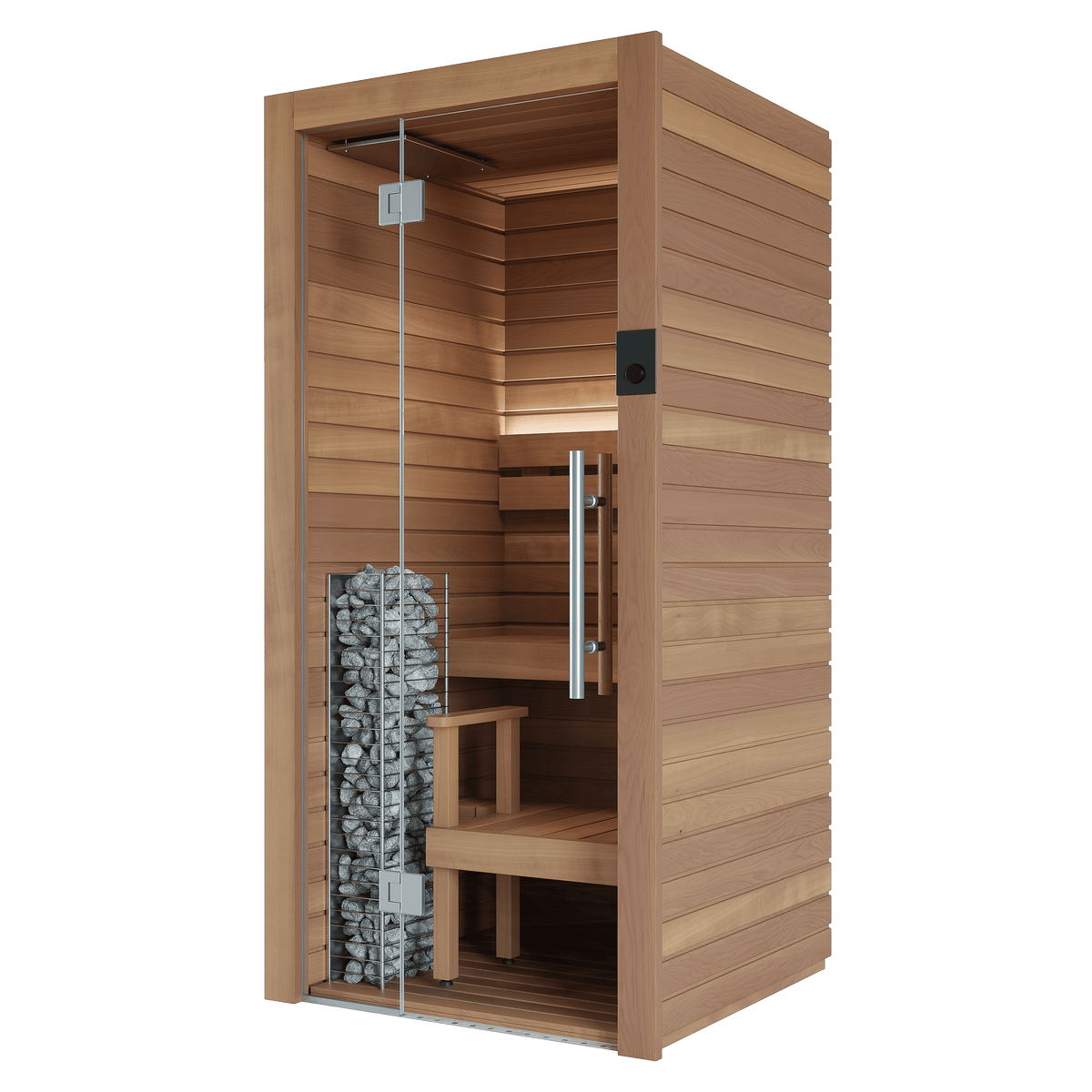 Auroom Cala Glass Mini 1-Person Traditional Indoor Sauna