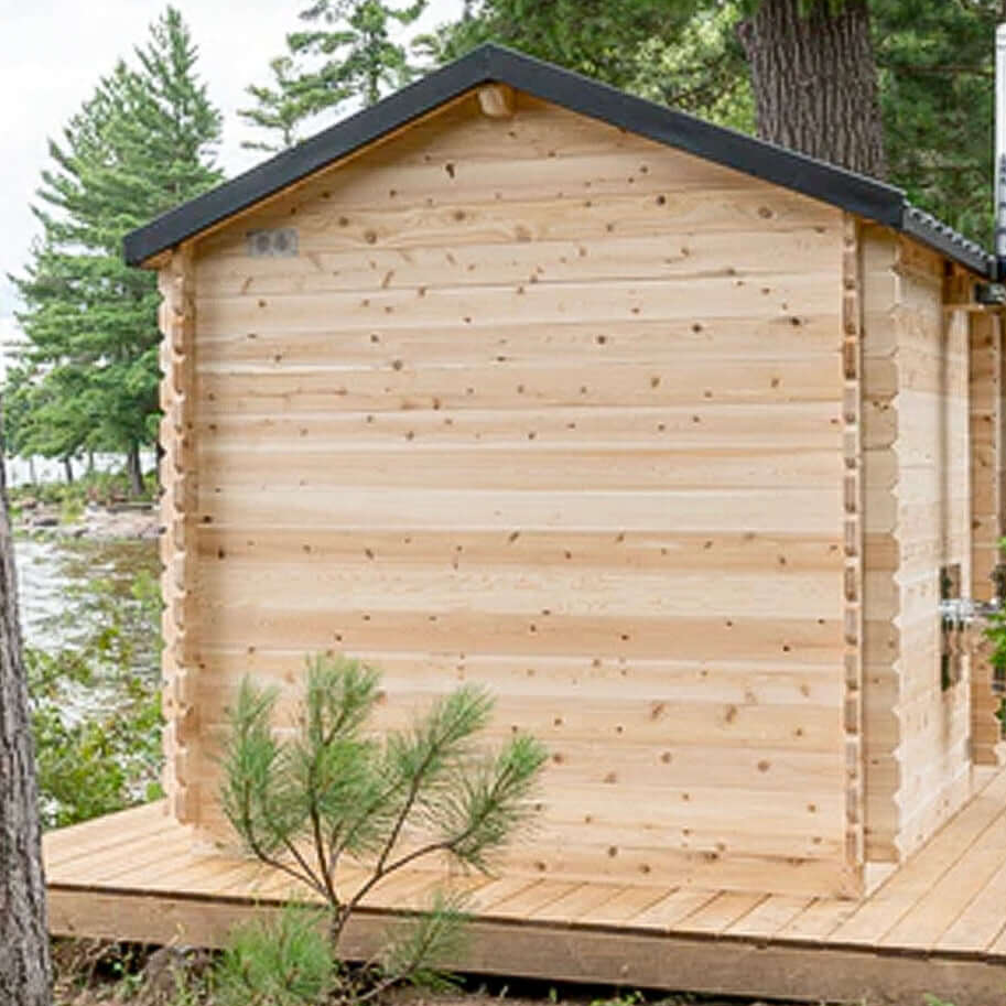 Dundalk Georgian Outdoor Cabin Sauna Kit - rear view