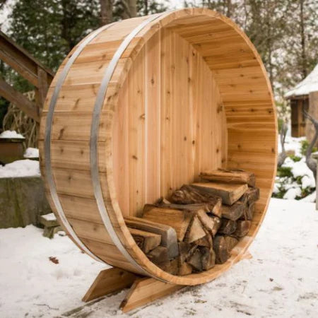 5' Cedar Barrel Firewood Storage