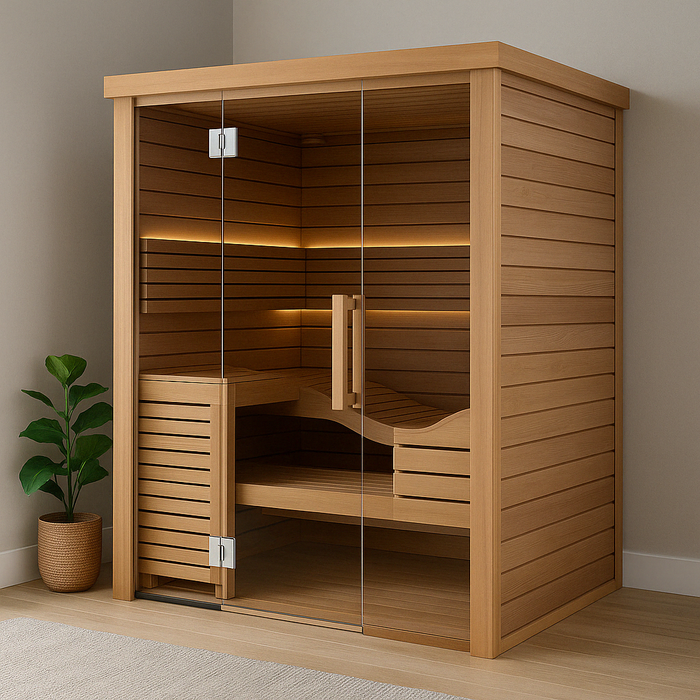 Auroom Baia Glass 2-Person Traditional Indoor Sauna