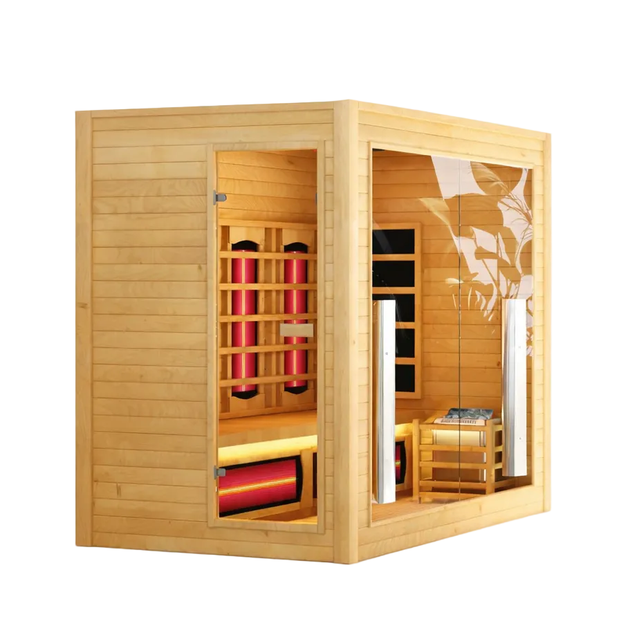 Sauna híbrida tradicional e infrarroja Golden Designs Soria para 3 personas | GDI-7389-02