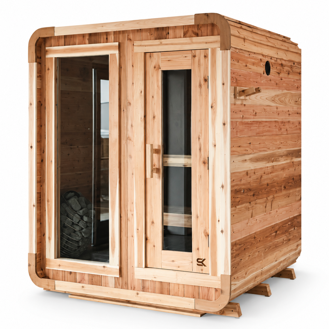Sweat Kingdom USA Made 4 Person Sweat Cabin Indoor/Outdoor Traditional Sauna | SK-CABIN-4P