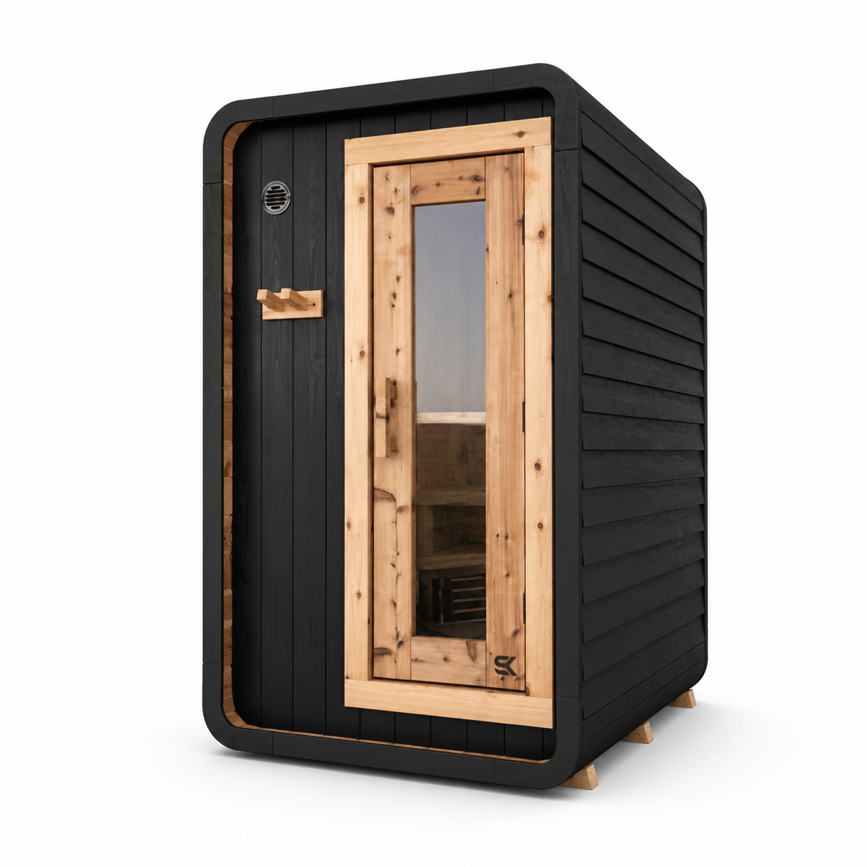 Sweat Kingdom USA Made 4 Person Blackout Sweat Pod Indoor/Outdoor Traditional Sauna | SK-POD-4P-BO