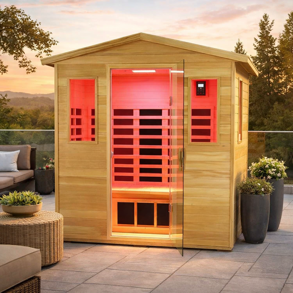 Wizzisaunas VB03 3-Person Outdoor Infrared Sauna + Medical-Grade Red Light Therapy - image 8