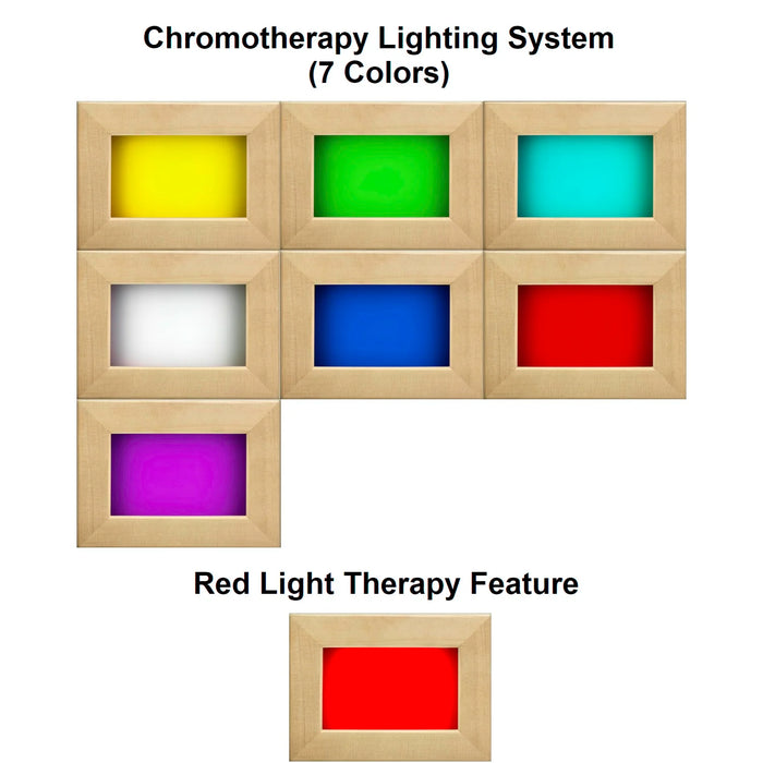 Golden Designs Reserve Edition 2-Person Full Spectrum Near Zero EMF FAR Infrared Sauna + Red Light Therapy w/ Himalayan Salt Bar | GDI-8020-03