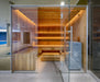 Custom Sauna With Glass Wall and Large Heater