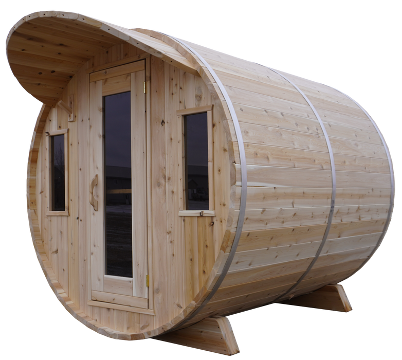 Cedar Roof Extension for Barrel Sauna