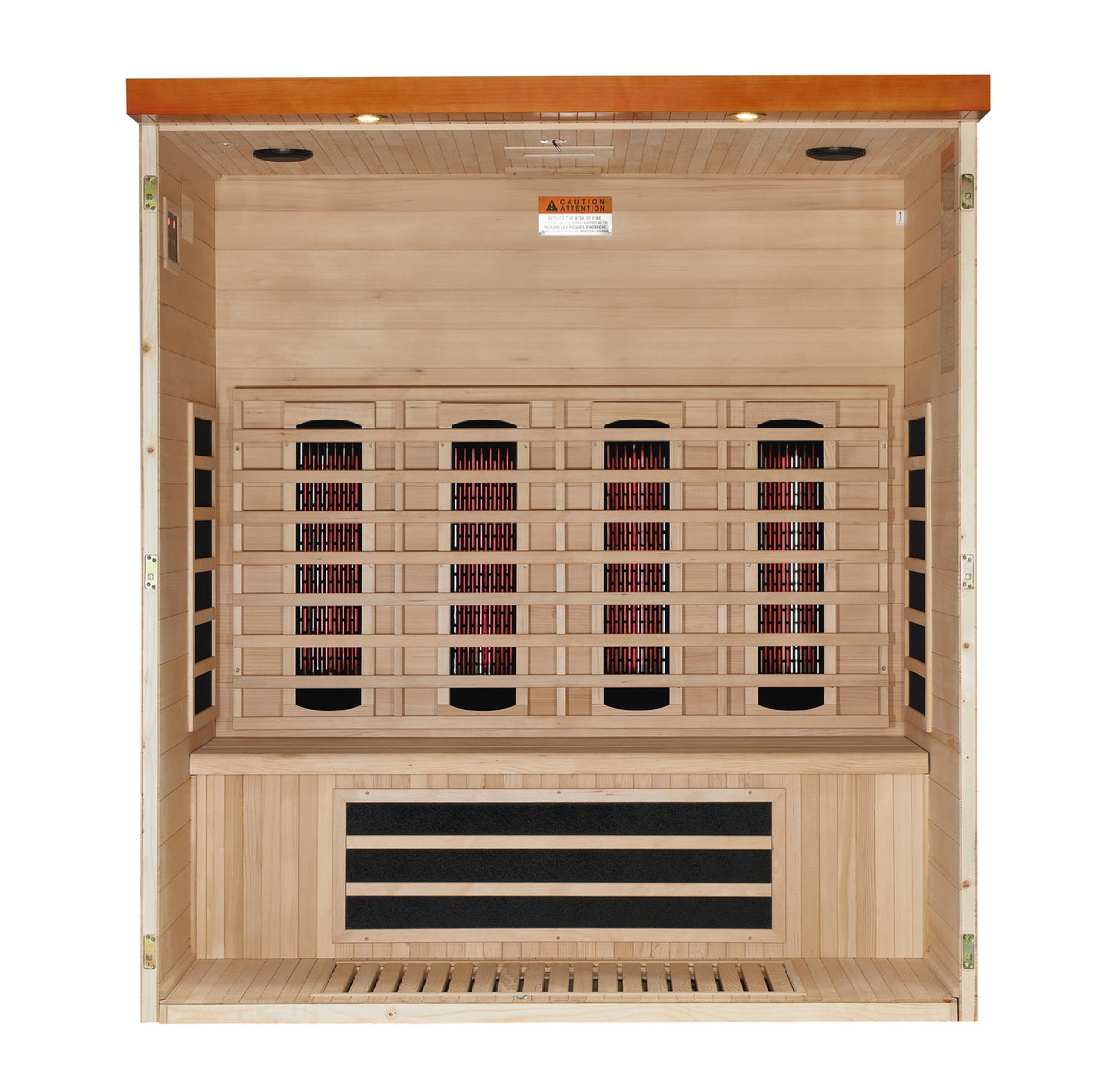 Dynamic Vila Grande 4-Person Near Zero EMF Full Spectrum Indoor Infrared Sauna + Red Light Therapy | DYN-6415-03 FS