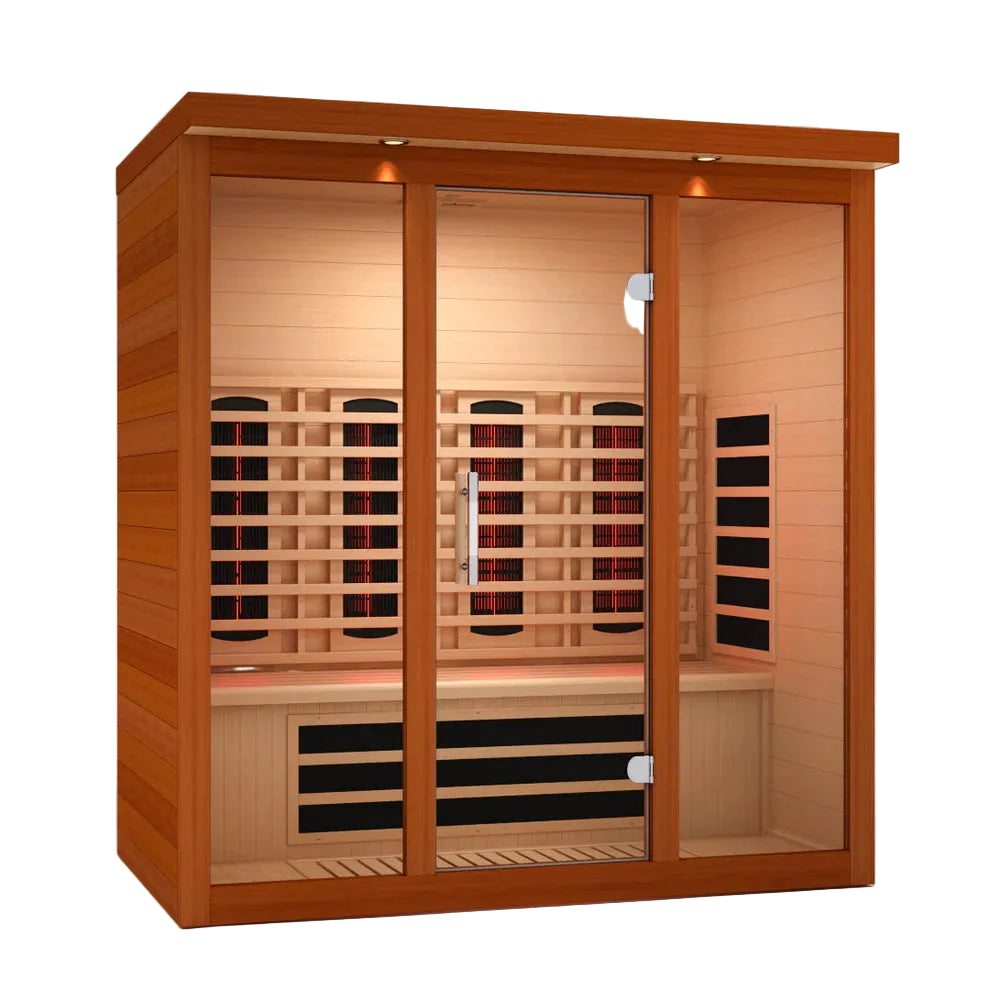 Sauna infrarroja dinámica de espectro completo Lugano para 3 personas Near Zero EMF | DYN-6336-03FS 