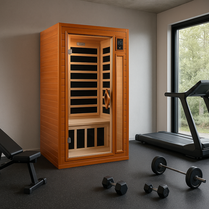 Dynamic Barcelona Elite 1-2-person Ultra Low EMF FAR Indoor Infrared Sauna + Red Light Therapy | DYN-6106-01-Elite
