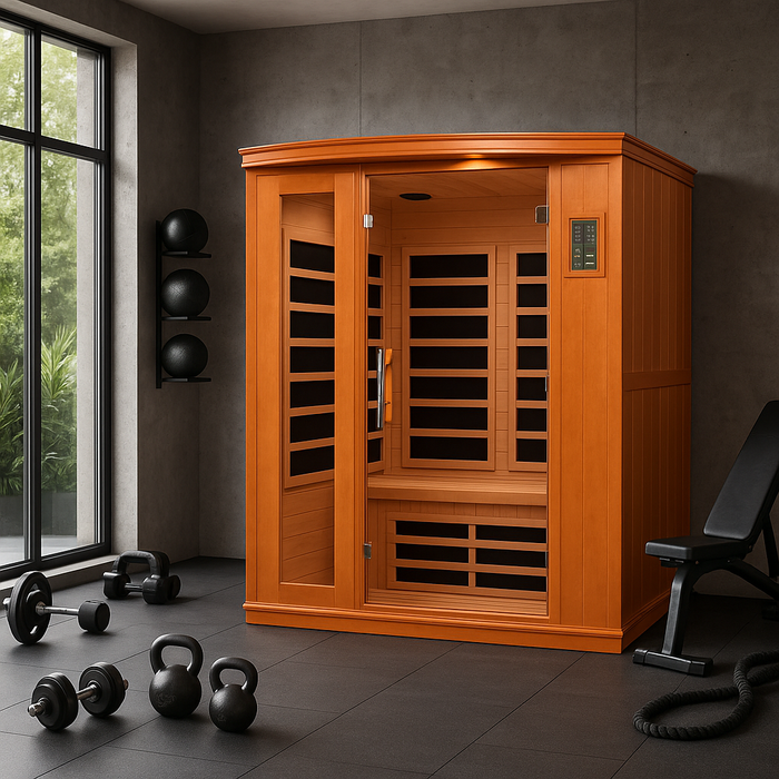 Dynamic Lugano 3-person Low EMF FAR Indoor Infrared Sauna + Red Light Therapy | DYN-6336-02