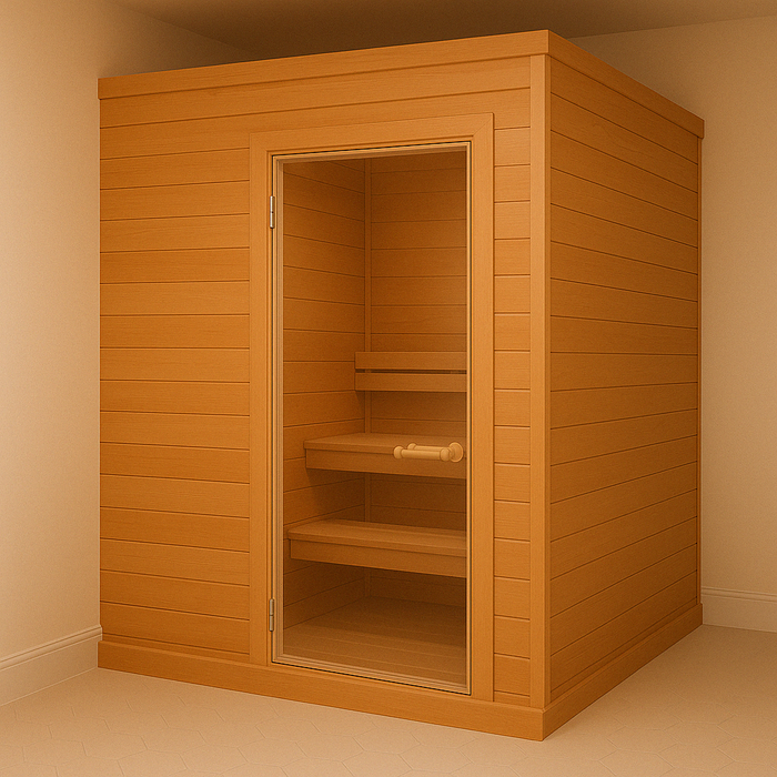 Scandia Glass Sauna Door with Door Frame, Hinges, and Handles