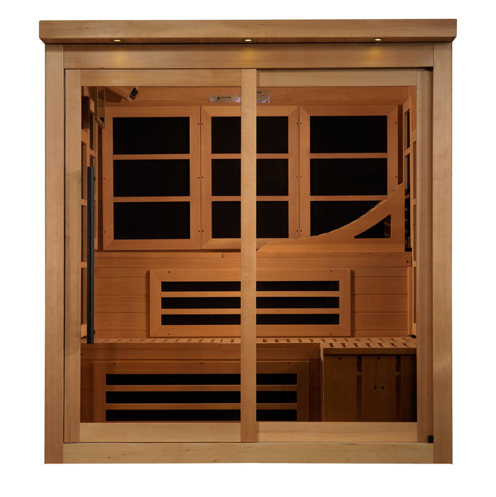 Golden Designs 6-Person Near Zero EMF FAR Infrared Sauna + Red Light Therapy | GDI-6996-02