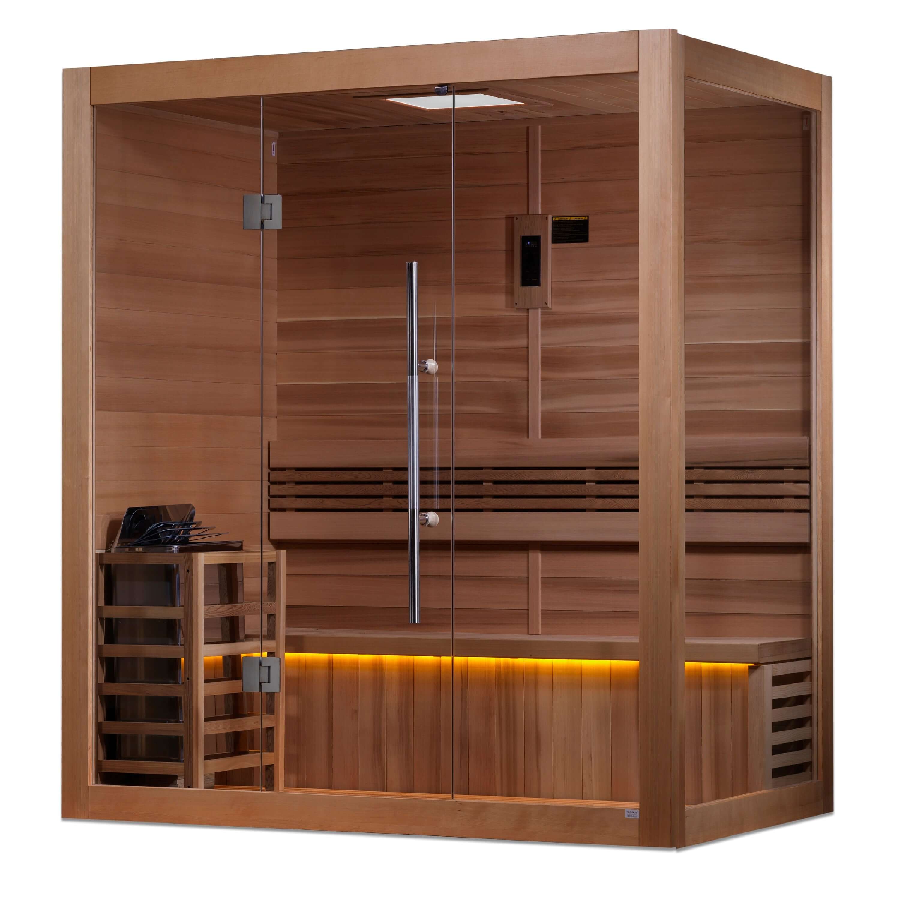 Golden Designs Forssa 3-Person Indoor Traditional Sauna Kit + Red Light Therapy - alternate view