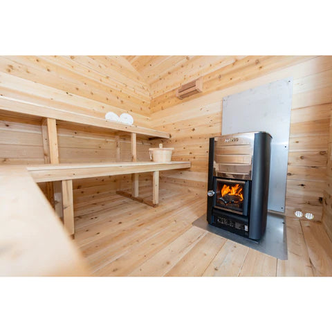 Outdoor 6-Person Georgian Cabin Sauna & Shower Combo