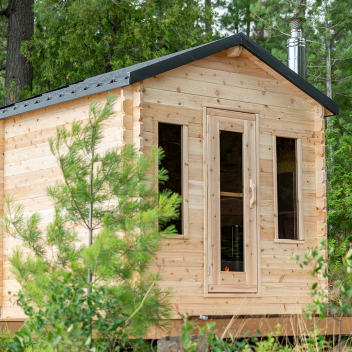 Outdoor 6-Person Georgian Cabin Sauna & Shower Combo