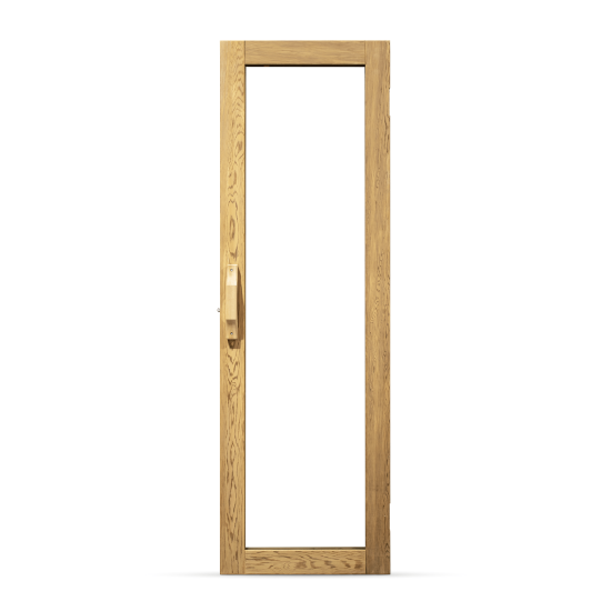 Cedar Sauna Door - 23.75x70.5" w/ Large Glass Window, Door Frame, Hinges, and Handles