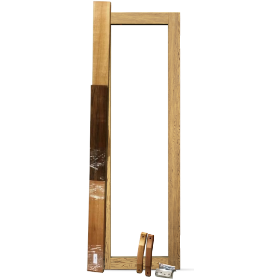 Cedar Sauna Door - 23.75x70.5" w/ Large Glass Window, Door Frame, Hinges, and Handles