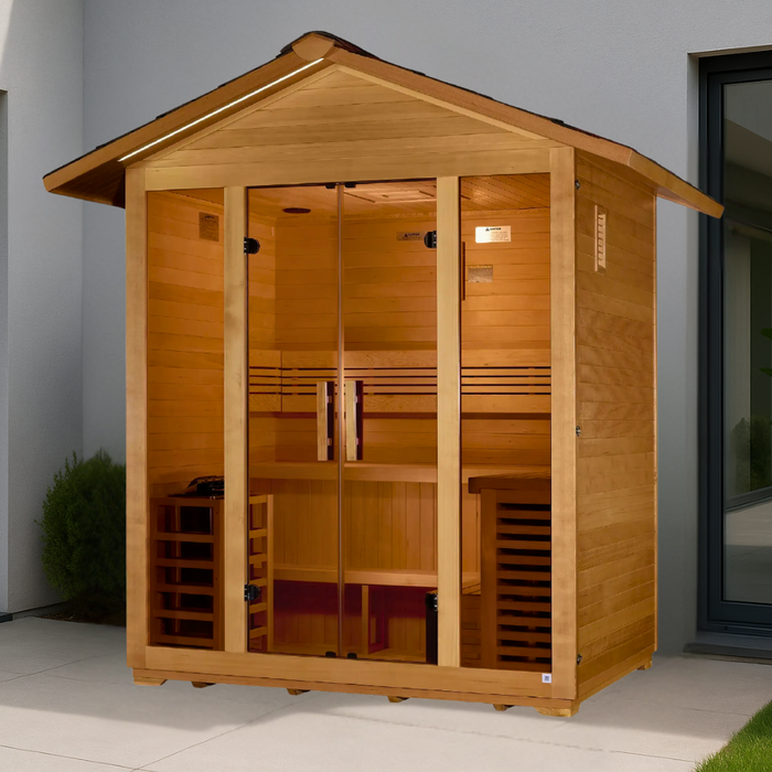 Kit de sauna tradicional para exteriores Golden Designs Vorarlberg para 5 personas | GDI-8105-01